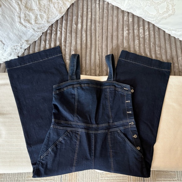 Chelsea & Violet Dark Blue Women's Jeans Overalls Cute Trendy - Picture 7 of 11